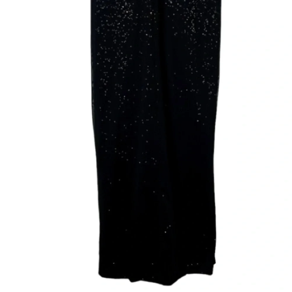 LAUREN RALPH LAUREN EVENING CASCADE SEQUIN COLUMN FAUX WRAP SHEATH GOWN DRESS